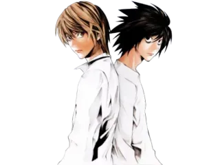 ✨ Light Yagami Death Note Anime, Death Note, Light, L, Ryuk, Manga, Detektiv telegram sticker