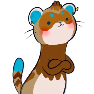 😏 animal, ferret, cute, cartoon, illustration, whimsical, playful telegram sticker