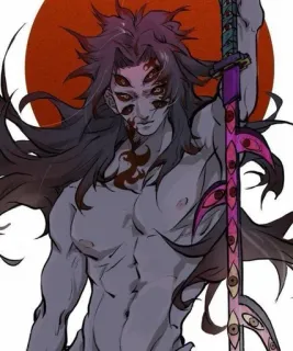 🌓 Kokushibo Demon Slayer quỷ, katana, kiếm, mắt, anime, manga telegram sticker