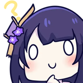 🤔 Raiden Shogun Genshin Impact อนิเมะ, วิดีโอเกม, เก็นชิน อิมแพ็ค, ไรเดน โชกุน, น่ารัก, คาวาอิ telegram sticker