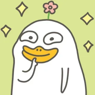 💨 anatra, carino, fiore, cartone animato, animale, scintillio whatsapp sticker