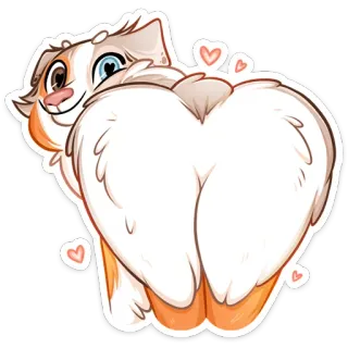 ⏺ собака, мультфильм, сердце, милый, животное, наклейка telegram sticker