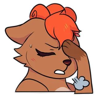 😓 Мультфильм, Эмоция, Фейспалм, Уставший, Выражение, Стикер telegram sticker