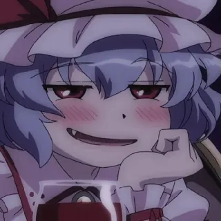 ☺️ Remilia Scarlet Touhou Project Аниме, Ремилия Скарлет, Touhou Project, Вампир, Милый, Самодовольный, Аниме девушка telegram sticker