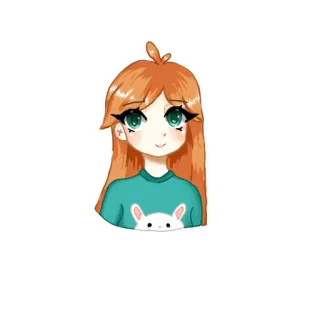 🙂 อนิเมะ, การ์ตูน, ผู้หญิง, ตัวละคร, น่ารัก telegram sticker
