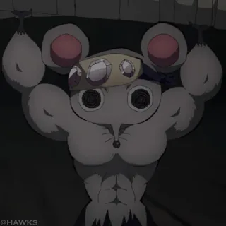 💎 mysz, anime, umięśniony, Demon Slayer, śmieszne, napompowany telegram sticker