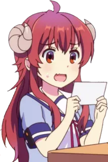 😲 Lilith Demon Girl Next Door Anime, Demone, Ragazza, Lilith, Corna telegram sticker