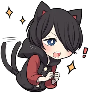 ✨ 애니메이션, 고양이, 카와이, 만화, 스티커, 치비, 귀여운, 반짝이 telegram sticker