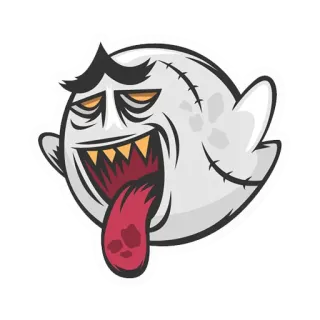 😜 fantasma, mostro, spaventoso, inquietante, cartone animato, halloween, fantasia, personaggio telegram sticker