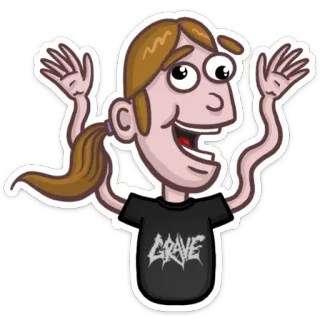 😜 Crave Dibujo animado, Persona, Personaje, Feliz, Divertido telegram sticker