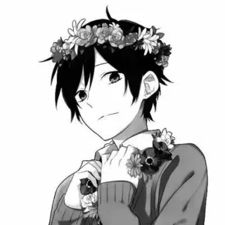 ♨️ 动漫, 男孩, 花环, 插画, 可爱, 漫画 whatsapp sticker