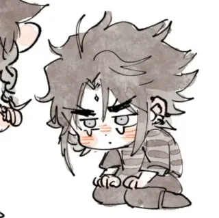 ☁️ Anime, Manga, Kreskówka, Naklejka, Smutny telegram sticker