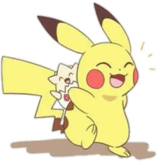 😄 Pikachu โปเกมอน, อนิเมะ, น่ารัก, การ์ตูน, โทเกปิ telegram sticker