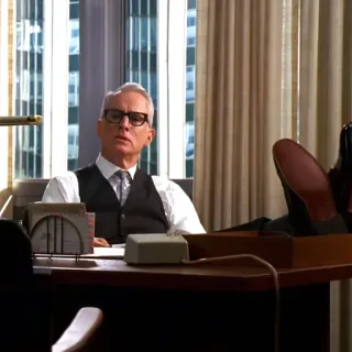 🚬 Roger Sterling Mad Men Roger Sterling, Mad Men, bureau, homme, bureau telegram sticker