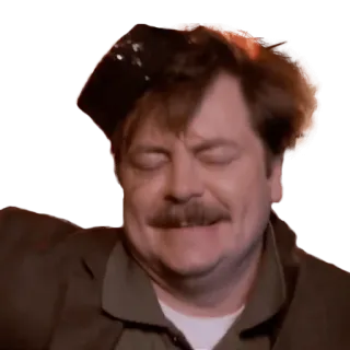 🍻 Ron Swanson Parks and Recreation Ron Swanson, Parks and Recreation, wąsy, Nick Offerman, postać telegram sticker