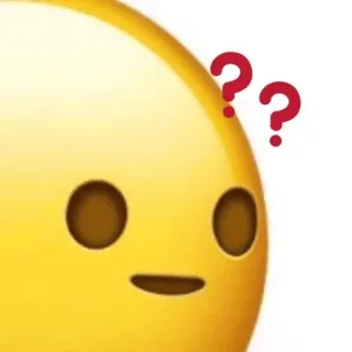 😐 emoji, signos de interrogación, confundido, cara amarilla, expresión, pensando, inseguro, duda whatsapp sticker