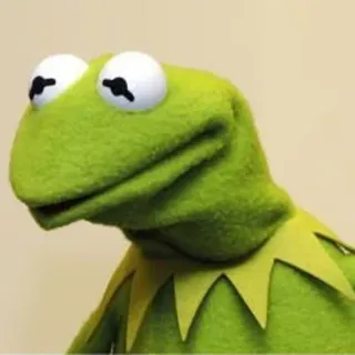 😐 Kermit 커밋, 머펫, 개구리, 초록색, 만화, 캐릭터 telegram sticker