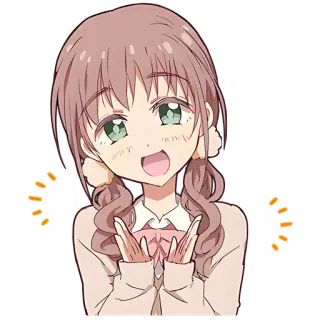 👏 อนิเมะ, น่ารัก, ผู้หญิง, มีความสุข, คาวาอิ, ตื่นเต้น telegram sticker