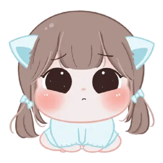 🥺 kawaii, schattig, meisje, verdrietig, cartoon, chibi, anime telegram sticker