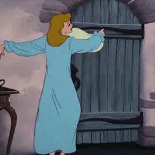 🧚♀ Cinderella Cinderella, Disney, Cartoon, Prinzessin, Tür, Kleid telegram sticker