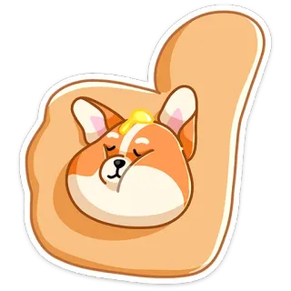 👍 คอร์กี้, หมา, เนย, ขนมปังปิ้ง, น่ารัก, สัตว์, สติกเกอร์ telegram sticker