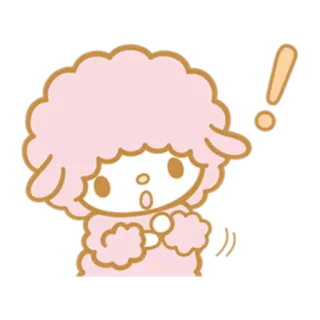😯 ягненок, милый, животное, мультфильм, розовый, восклицательный знак whatsapp sticker