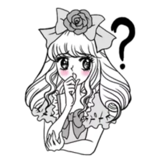 ❔ anime, girl, question, cute, illustration telegram sticker