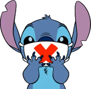 😷 Stitch Lilo & Stitch สติทช์, ลีโล่แอนด์สติทช์, การ์ตูน, ดิสนีย์, ตัวละคร, หน้ากาก telegram sticker
