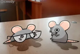🐭 老鼠, 卡通, 动物, 啮齿动物, 眼镜, 可爱 telegram sticker