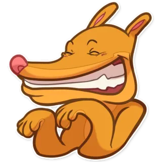 😁 cartone animato, cane, animale, divertente, sorridente, felice telegram sticker