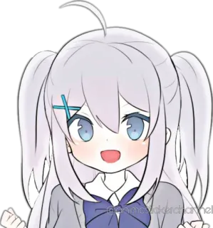 😄 @animawinkerchannel Anime, Kawaii, Mignon, Manga, Fille telegram sticker