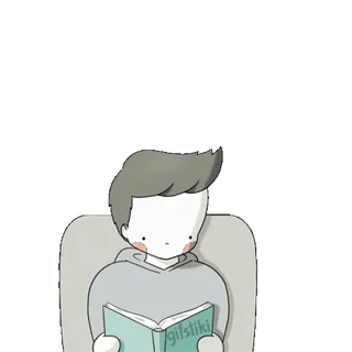 🎈 gifstiki reading, book, cute, cartoon, illustration, gifstiki telegram sticker