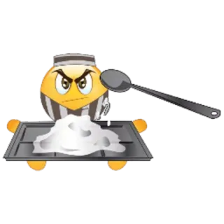 😥 Emoji, Kochen, Löffel, Pulver, Backen telegram sticker