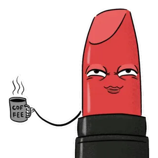 😴 COF
FEE rossetto, caffè, trucco, bellezza, cartone animato, bevanda, bibita whatsapp sticker