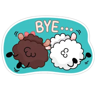 😊 BYE.... sheep, cartoon, cute, animals, goodbye, bye whatsapp sticker