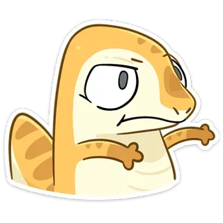 🤨 lucertola, rettile, cartone animato, animale, adesivo whatsapp sticker