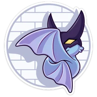 🦇 chauve-souris, autocollant, animal, dessin animé, halloween, créature, nuit, volant telegram sticker