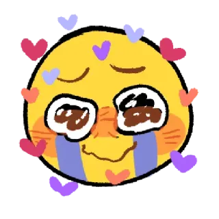 😭 Emoji, Coeurs, Pleurs, Amour, Mignon, Kawaii telegram sticker