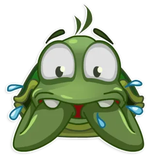 😰 traurig, weinen, emoji, grün, cartoon telegram sticker