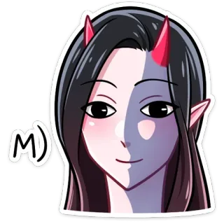🙂 M) anime, devil, cute, girl, cartoon, sticker whatsapp sticker