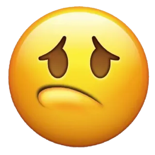 🙁 Эмодзи, Грустный, Лицо, Несчастный, Расстроенный, Плачущий whatsapp sticker