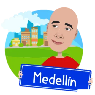 ❤️ Medellín Medellín, cidade, Colômbia, desenho animado, viagem, urbano telegram sticker
