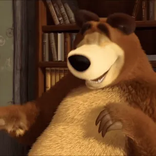 🧸 Bear Masha and the Bear cartoon, bear, animal, friendly, animated telegram sticker
