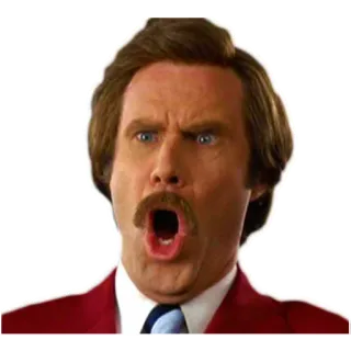 🏝 Ron Burgundy Anchorman Ron Burgundy, Anchorman, Will Ferrell, mustache, funny, comedy telegram sticker