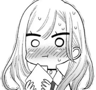 😳 Аниме, Манга, Нервный, Смущенный/ая, Пот, Женщина, Девушка telegram sticker