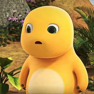 🧽 Dino Dana dinossauro, desenho animado, bebê, fofo, amarelo, amigável telegram sticker