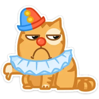 👎 chat, clown, pouce vers le bas, n'aime pas, animal, autocollant telegram sticker
