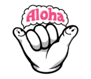 👬 Aloha Gruß, Handgeste, Shaka, Hawaii, freundlich whatsapp sticker