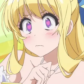 😷 Anime, Fille, Blonde, Dessin animé telegram sticker