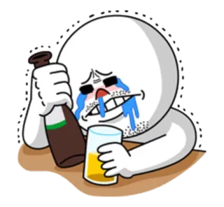 🍺 alkohol, sedih, minum, bir, menangis telegram sticker